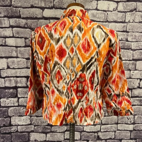 Chico's Multicolored No Close 3/4 Sleeve Jacket Size Medium - Picture 6 of 10